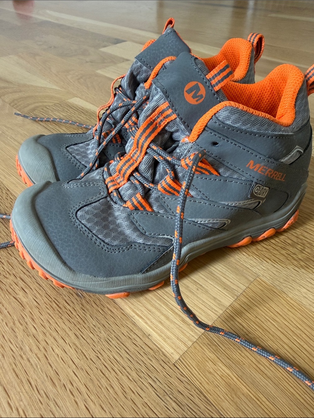 Merrell Kids Gray and Orange Trail Sneakers Hiking Shoes - Picture 1 of 12